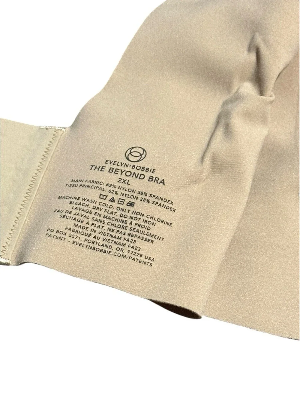 Evelyn Bobbie The Beyond Bra Size 2XL Seamless Wireless Adjustable Tan Comfort